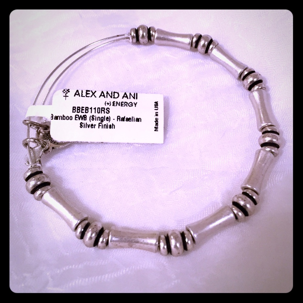 NWT ALEX AND ANI Bamboo Silver Bangle